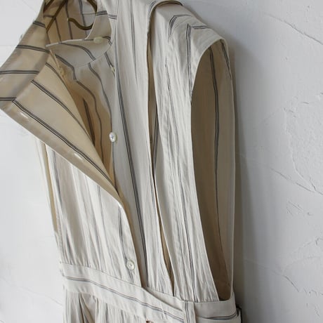 ASEEDONCLOUD アシードンクラウド　Zephyros stripe Hiraeth work coat  #off white 【送料無料】
