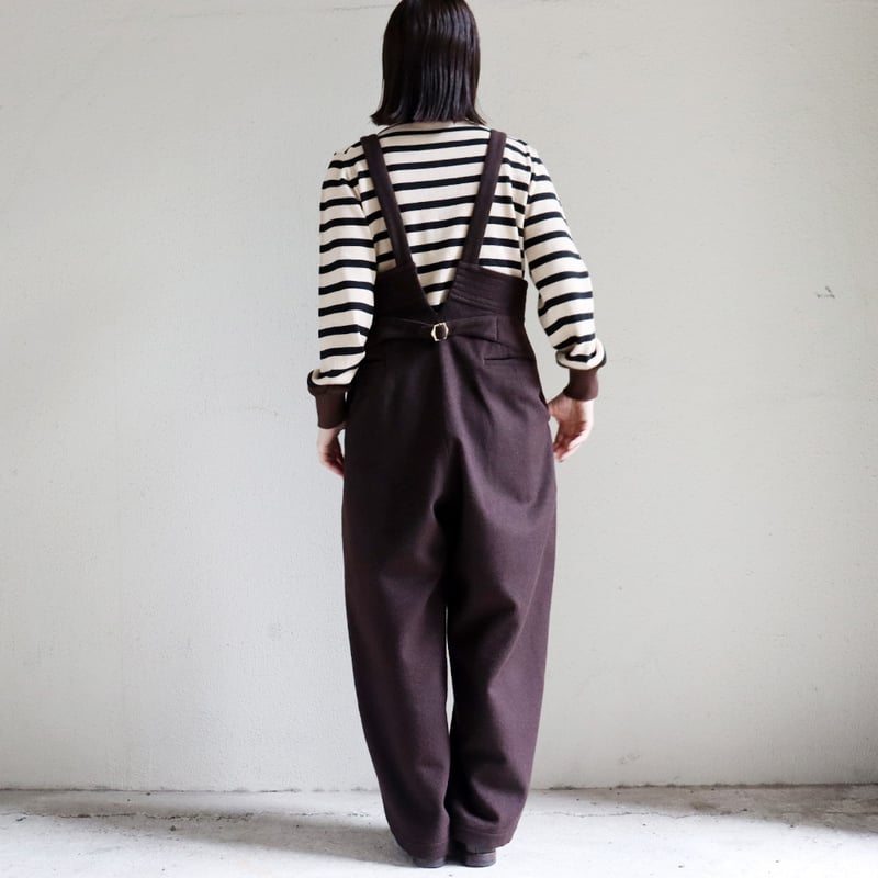 【希少】susuri ★ススリ リネンコットン ムースパンツ サロペット SUSURI ススリ ムースパンツ #brown,navy 【送料無料】 | sukima-スキマ