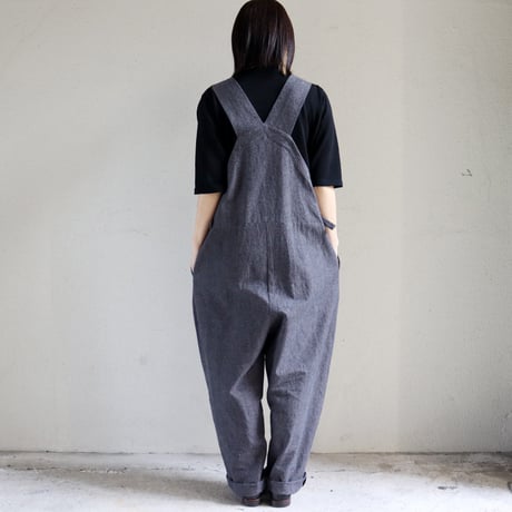 **杢グレイのみ再入荷** atelier naruse アトリエナルセ　コットンリネンスラブオーバーオール　cotton linen slab overalls-pants