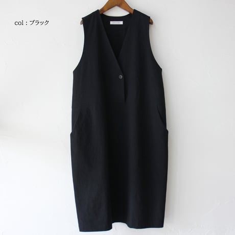 **再入荷** atelier naruse アトリエナルセ　コットンリネンスラブジャンパースカート　cotton linen slab jumper skirt