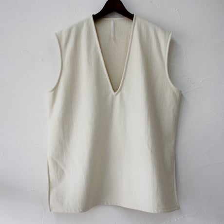 ARTE POVERA アルテポーヴェラ　ハードインレイVネックチュニック　#生成り、黒