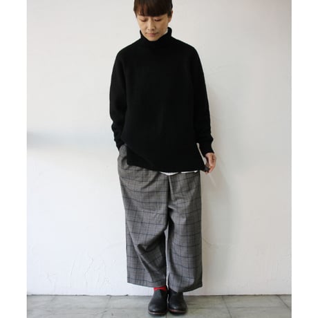 TRAVAIL MANUEL トラバイユマニュアル　ダークチェックサスペンダーラップパンツ　#グレー
