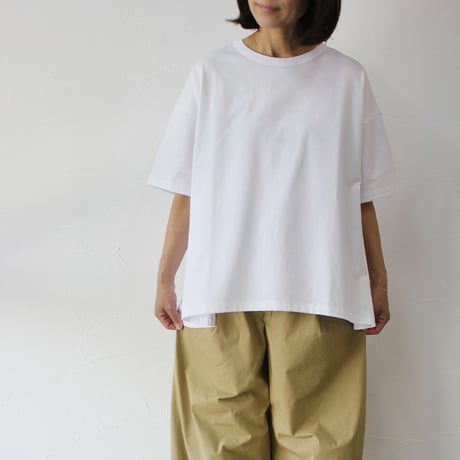 **再入荷** TRAVAIL MANUEL トラバイユマニュアル　ミディ天竺バックフレアTシャツ