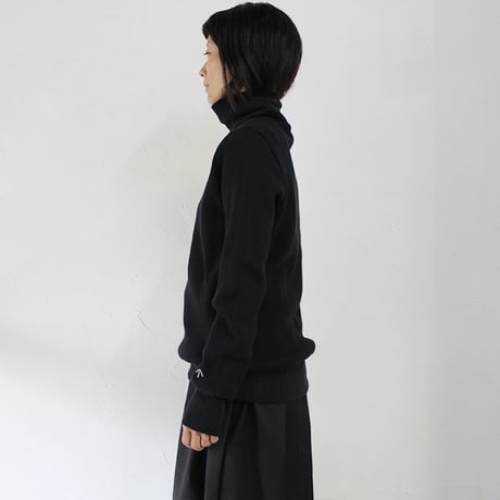 Nigel Cabourn ナイジェルケーボン タートルネックBIGワッフルロングスリーブ　#ブラック　【送料無料】