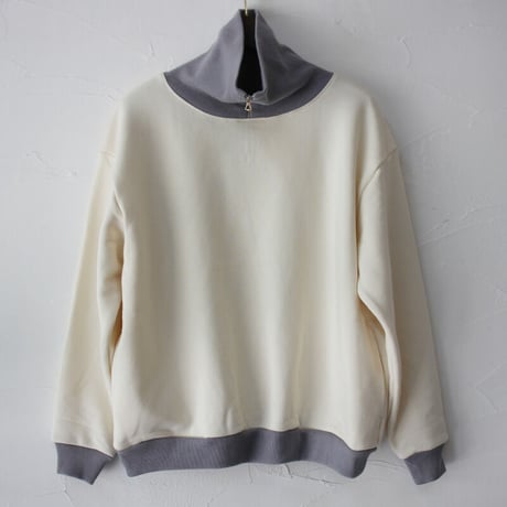 amne アンヌ　FRENCH TERRY zip turtle　フレンチテリージップタートル　#natural