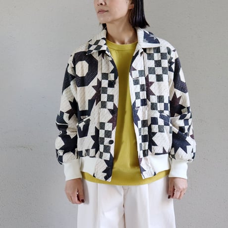ASEEDONCLOUD アシードンクラウド　Map quilt print P.E Blouson #off white 【送料無料】