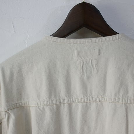 **再入荷** atelier naruse アトリエナルセ cotton denim no collar jacket コットンデニム ノーカラージャケット #インディゴ、生成り