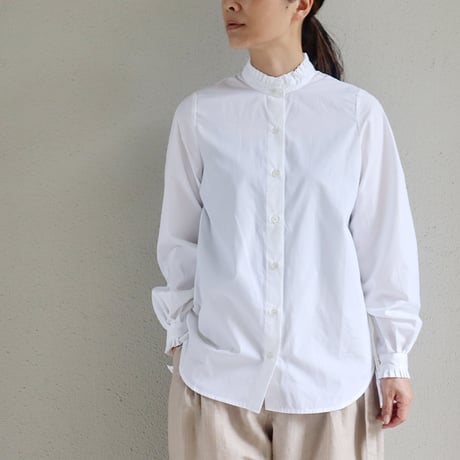 **再入荷** amne アンヌ　BROAD frilled blouse ブロードフリルブラウス【送料無料】