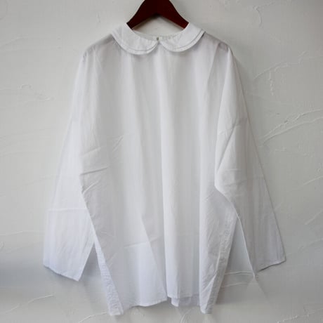 **またまた再入荷** homspun ホームスパン　ダブルフラットカラープルオーバーブラウス