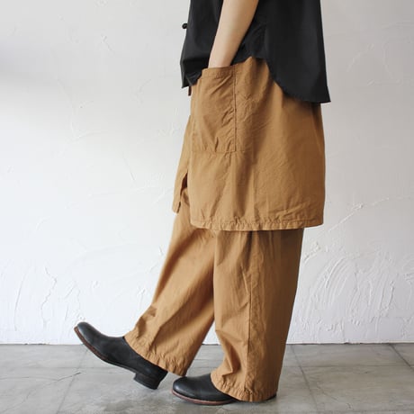 homspun ホームスパン　コットンミニチェックスカート付きパンツ　#オレンジ