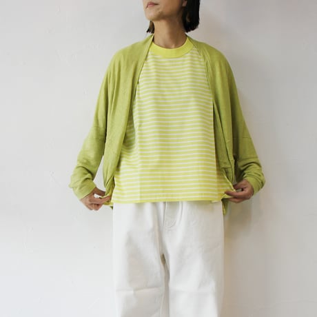 TRAVAIL MANUEL トラバイユマニュアル　リネン天竺ボレロカーディガン　#イエロー