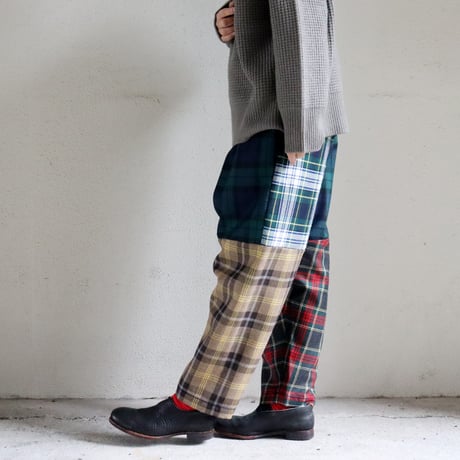 homspun ホームスパン　ウールタータンギャザーパンツ　#マルチ　【送料無料】