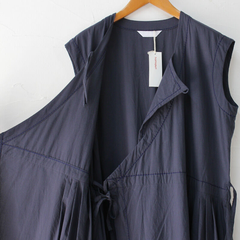homspun ホームスパン カシュクールノースリーブワンピース #ネイビー | sukima homspun ホームスパン カシュクールノースリーブワンピース #ネイビー | sukima