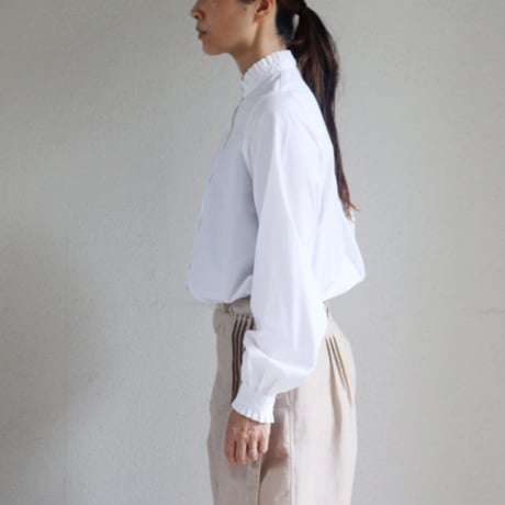 **再入荷** amne アンヌ　BROAD frilled blouse ブロードフリルブラウス【送料無料】