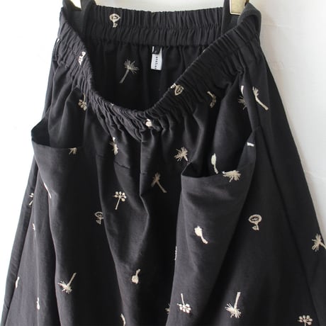 atelier naruse アトリエナルセ　コットンリネンカットインポケットスカート～nohara～cotton linen cut-in pocket skirt　【送料無料】