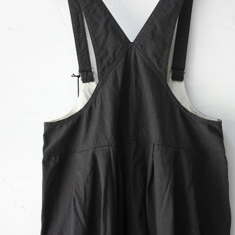 Brocante ブロカント　綿麻バックサテンバロンサロペット Ballon salopette #ベージュ、オリーブ、ブラック