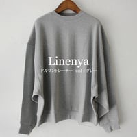 **再入荷** Linenya リネンヤ　ドルマンスリーブトレーナー　#グレー　【送料無料】