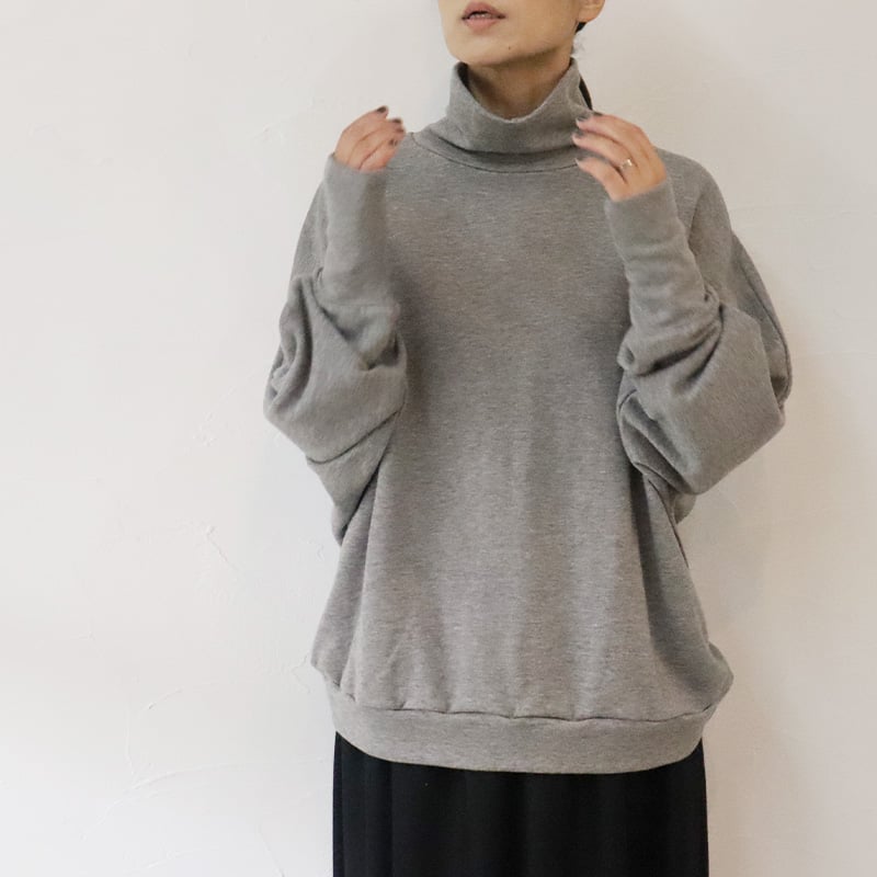 【新品】リネンヤ　Linenya　ハイネックプルオーバー 再入荷** LinenYa リネンヤ ヤク混ハイネックプルオーバー #チャコール