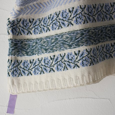 ASEEDONCLOUD アシードンクラウド　Flower Jacquard Knit Blouse #オフ白、ブラック　【送料無料】