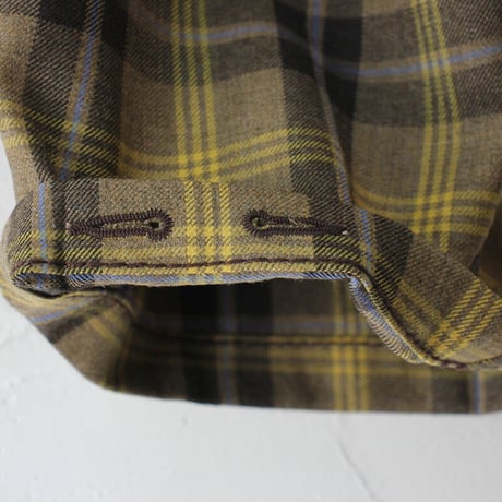 **またまた再入荷** homspun ホームスパン　ウールタータンギャザーパンツ　#ベージュｘサックス、チャコールグレーｘレッド