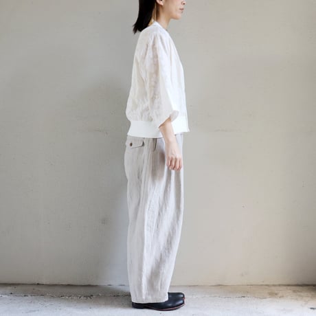 ARTE POVERA アルテポーヴェラ　インドジャガード8分袖カーディガン　#キナリ