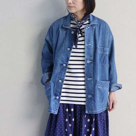sasanqua by trees サザンカバイツリーズ　10.5オンスネップデニムカバーオール　#3year wash