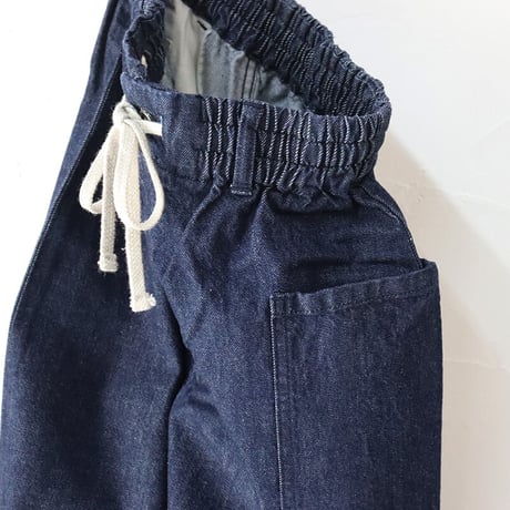 **再入荷** atelier naruse アトリエナルセ cotton denim balloon pants コットンデニムウエストゴムバルーンパンツ #インディゴ　【送料無料】