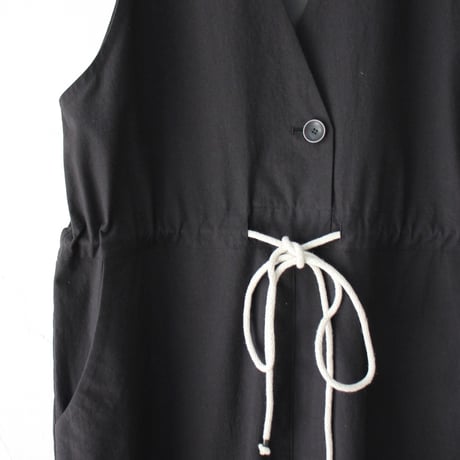 **再入荷** atelier naruse アトリエナルセ　ヴィンテージ馬布コットンオーバーオール　#キナリ、ベイジュ、ブラック