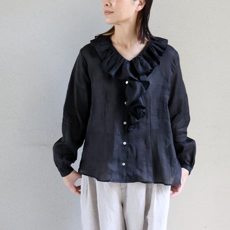 SUSURI ススリ　スネイルブラウス　#off white , black  【送料無料】
