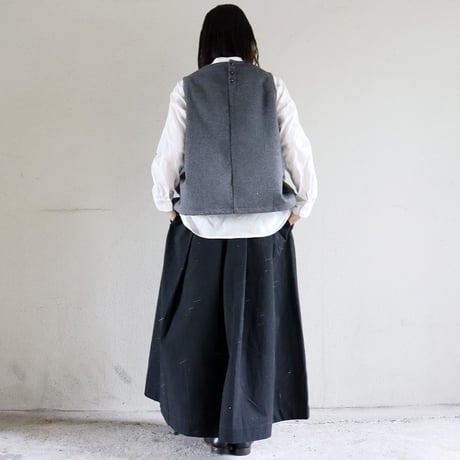 Linenya リネンヤ　カシミア混カルゼビーバーベスト　#グレー、ブラック　【送料無料】