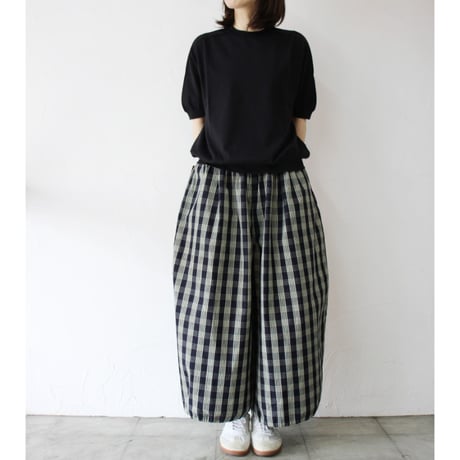ASEEDONCLOUD アシードンクラウド　HandWerker culotte インディゴチェックハンドベイカーキュロット　#インディゴ