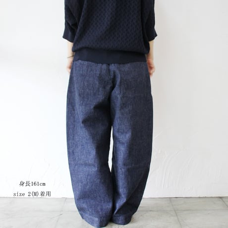 **またまた再入荷** sasanqua by trees サザンカバイツリース　13ozデニムバナナトラウザー　#インディゴ　【送料無料】