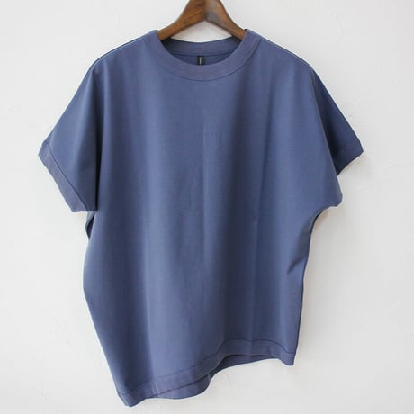 TRAVAIL MANUEL トラバイユマニュアル　ギザ天竺バインダーアシメTシャツ　#WHITE , BLACK , ST-BLUE