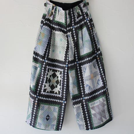 ASEEDONCLOUD アシードンクラウド　Mosaic quilt print Jyunreika trouser #black 【送料無料】