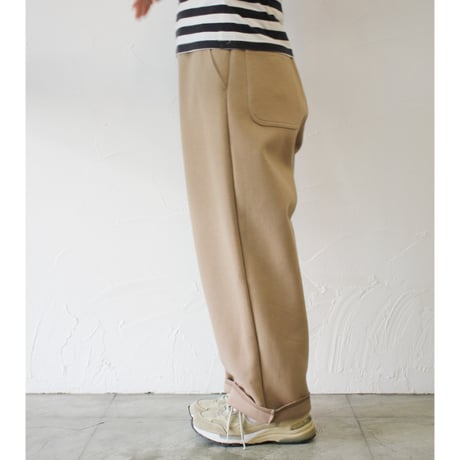 ARTE POVERA アルテポーヴェラ　刺し子風コットン天竺ワイドパンツ　#スミクロ、ベージュ