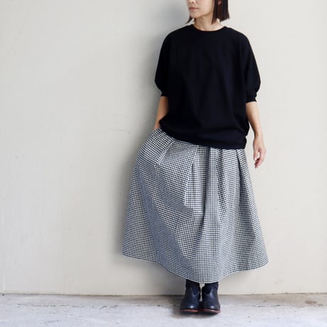 **またまたまた再入荷** LinenYa リネンヤ　コットンシルクタックスカート　#ギンガムチェック