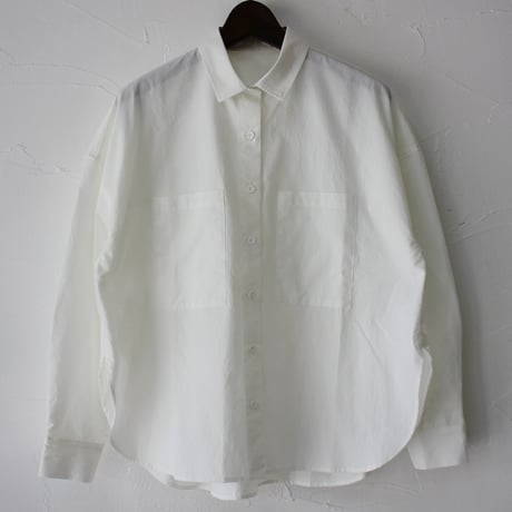 **再入荷** LinenYa リネンヤ　コットンブロードスモールカラーブラウス(ショート）　#ホワイト、ブラック