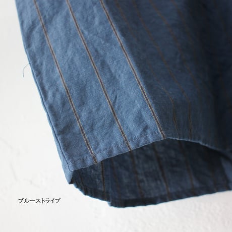 homspun ホームスパン　C/Lチェック＆ストライプパフスリーブブラウス　【送料無料】
