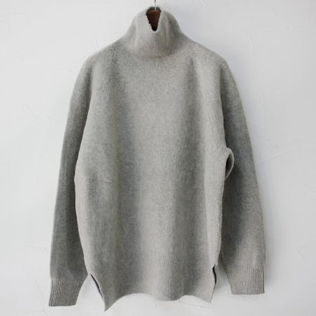 homspun ホームスパン　縮絨起毛ウールタートルプルオーバー　#ピンク、TOPグレー、ブラック