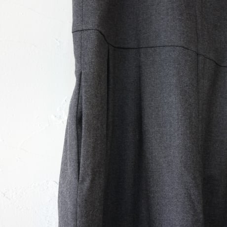 LinenYa リネンヤ　ウールVネックサロペット　#グレー　【送料無料】