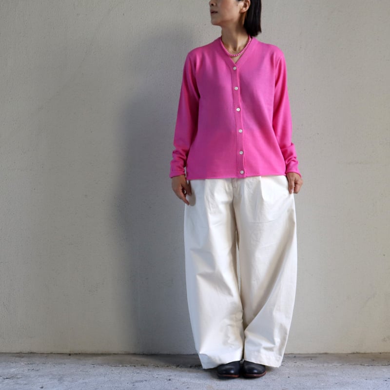 【homspun】　梳毛ウール12Gカーディガン homspun クルーネックニットカーディガン – SUSCON