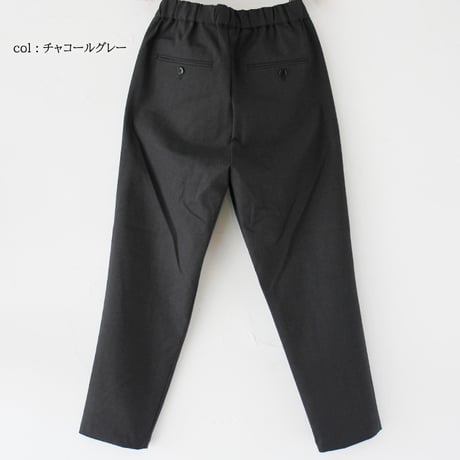 **2024s/s分到着** TRAVAIL MANUEL　トラバイユマニュアル　T/Cツイル2タックスラントパンツ　#チャコールグレー、ブラック【送料無料】