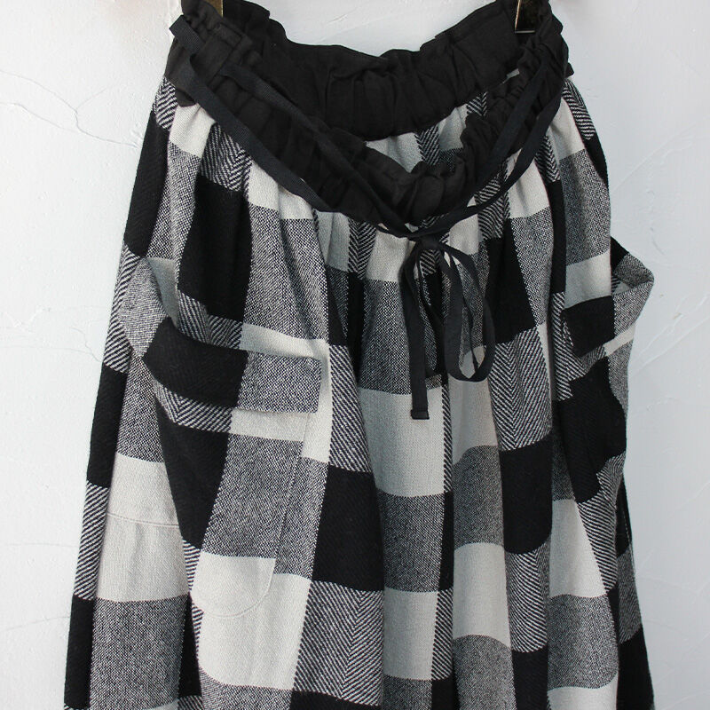 MAGALI マガリ ギンガムウールロングスカート #ブラウンxブラック