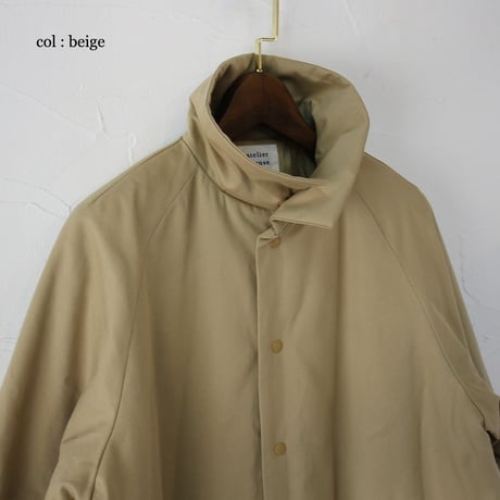 **2025a/w分到着**atelier naruse アトリエナルセ　cotton batting coat　コットン中綿コート　【送料無料】