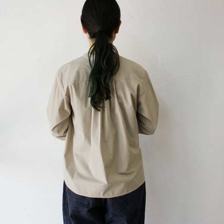 amne アンヌ　PIMA skipper Blouse　スーピマコットンスキッパーブラウス　#ホワイト、ベージュ、ネイビー