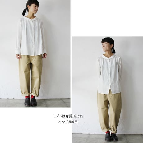 **再入荷** atelier naruse アトリエナルセ cotton chino balloon pants コットンチノWゴムバルーンパンツ #ネイビー、ベージュ　【送料無料】