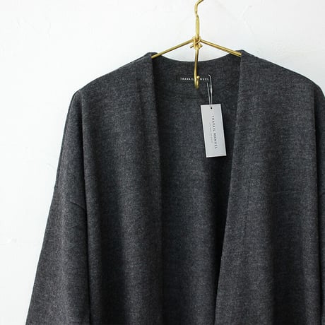**ブラウンのみですが再入荷** TRAVAIL MANUEL トラバイユマニュアル　トップウール天竺ロングカーデ　♯チャコールグレー、ブラウン、ネイビー　【送料無料】