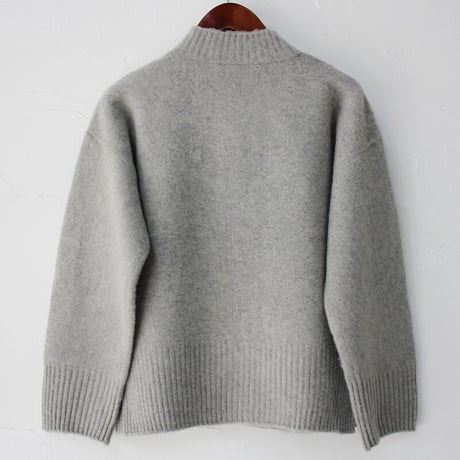 homspun ホームスパン　縮絨起毛ウールショートカーデ　#TOPグレー、ブラック