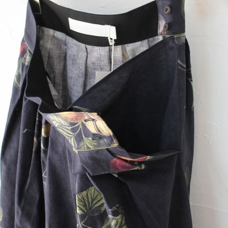 ASEEDONCLOUD アシードンクラウド　Mitsuyakusou botanical print Pharmacist uniform skirt　#ブラック