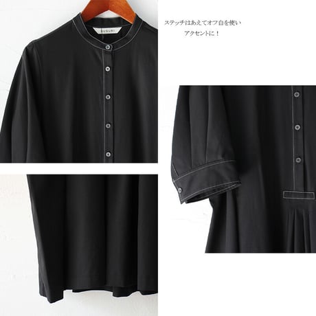 SUSURI ススリ　ポートタックドレス　#black 【送料無料】